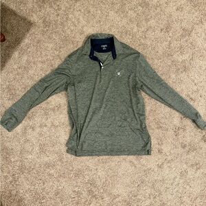 Chaps Men's Gray Long Sleeve Polo Shirt